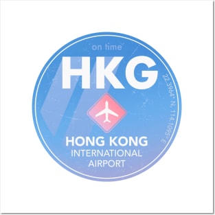 HKG Hong Kong airport round sticker Posters and Art